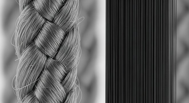 Macro Comparison of Braided Synthetic Fiber Rope and Straight Parallel