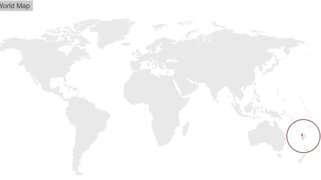 Vanuatu Location on Globe for Presentation or Education