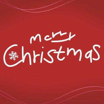 Stylish Merry Christmas typography on red background, festive holiday design perfect for greeting cards, banners, and celebration graphics.