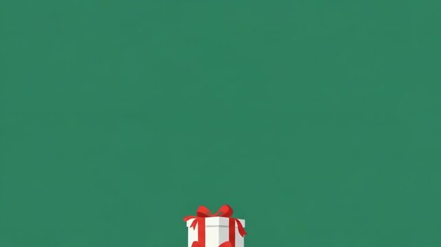 Hand holding a stack of festively wrapped holiday gifts