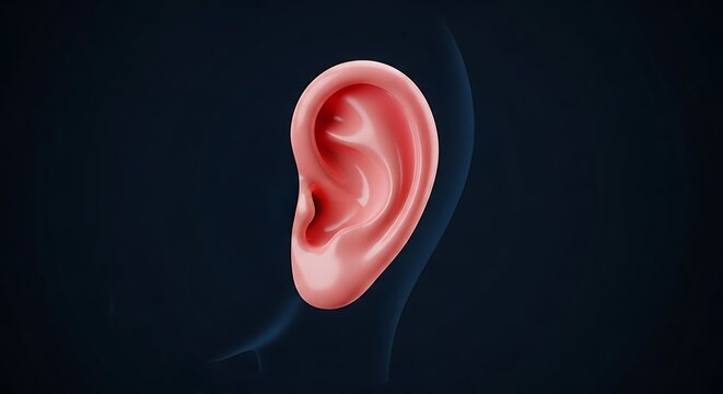 Human Ear Anatomy Close Up.