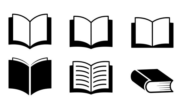 Black icon marks for books, notebooks, manga, and e-books