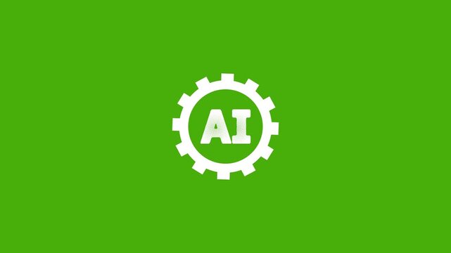 Ai gear animation video automation system intelligence. Symbolizing artificial intelligence process and continuous automation.