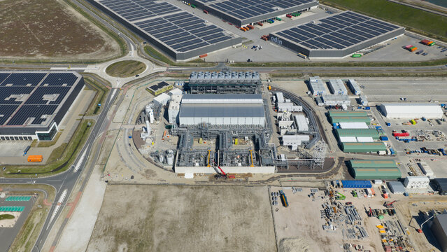 Maasvlakte Rotterdam, Netherlands - 25 April 2026: Aerial View of Holland Hydrogen 1 at Maasvlakte Rotterdam