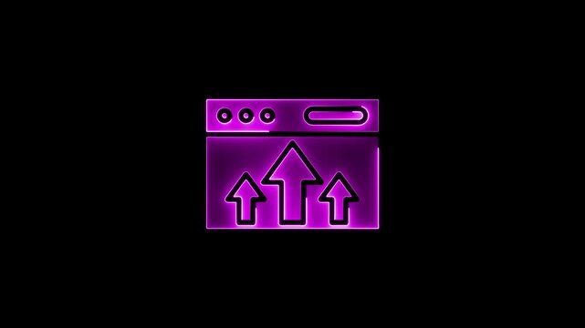 Uploading data transfer symbol with arrows on purple background file upload cloud upload