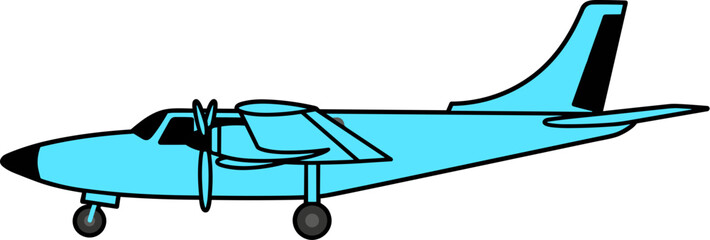 Illustration of a Twin-Engine Airplane © yusufmatra