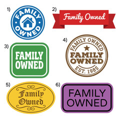 Fototapeta premium Family Owned Business Logos Collection.