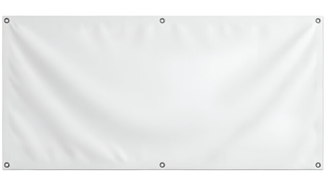 Blank white banner with grommets for hanging