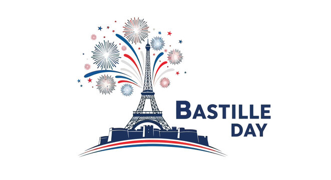Bastille Day Eiffel Tower Fireworks Celebration.