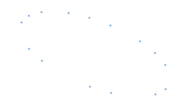 Scattered blue dots forming a subtle diagonal pattern across white