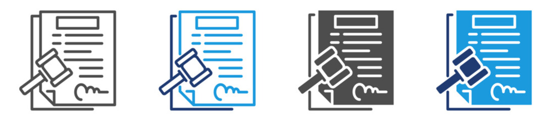 Fototapeta premium legal contract multi purpose icon set