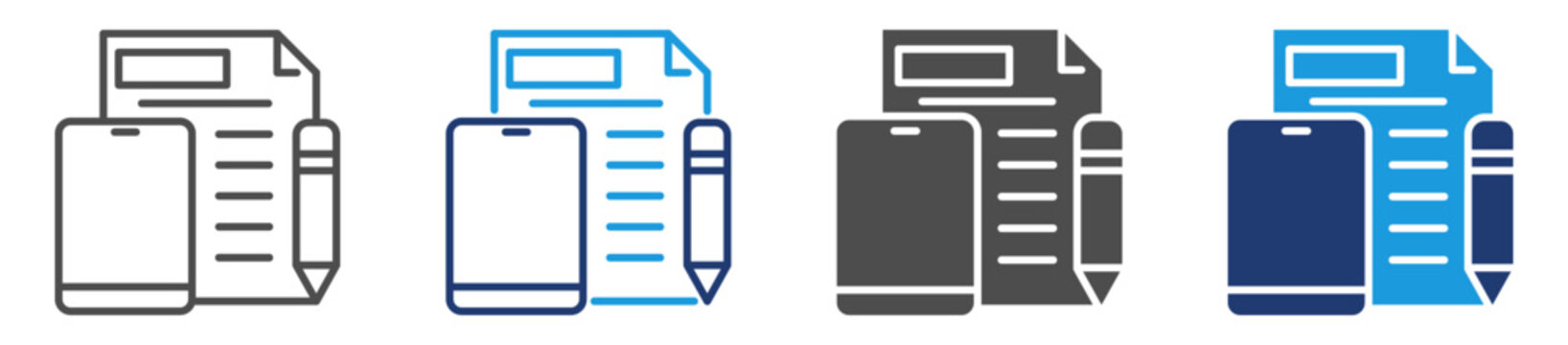 electronic contract multi purpose icon set