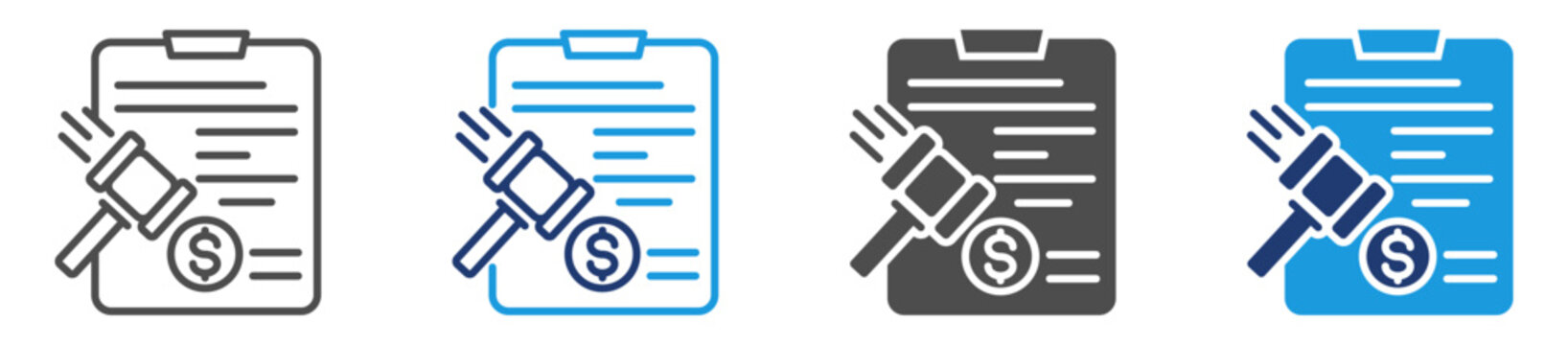 penalty document multi purpose icon set