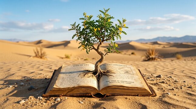 open book on the sand