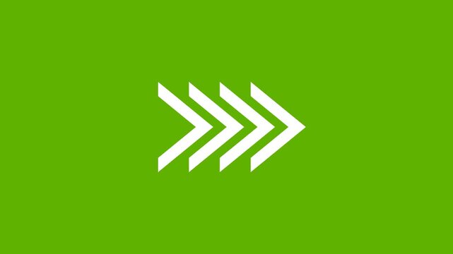 animated right direction icon with a green background.
