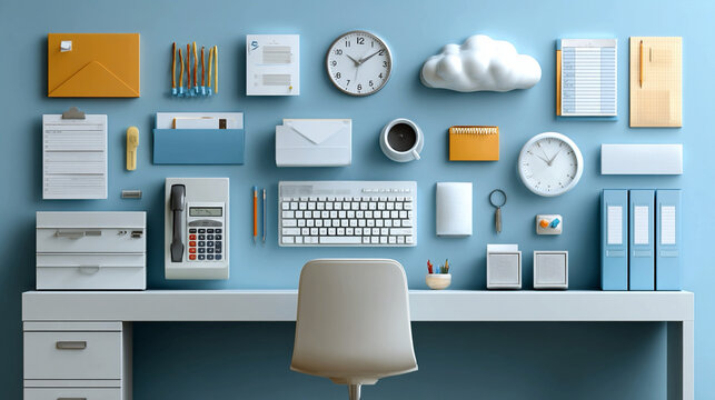 Corporate announcement concept with office desk, professional workflow, business setup, and internal communication visualization