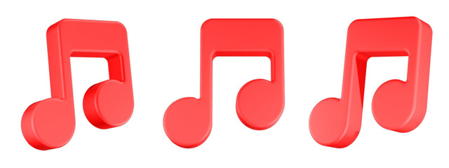 note music icon 3d render red color  © Rani