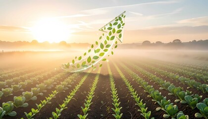 Fototapeta premium Modern farming business success featuring sustainable economy and organic agricultural development scene