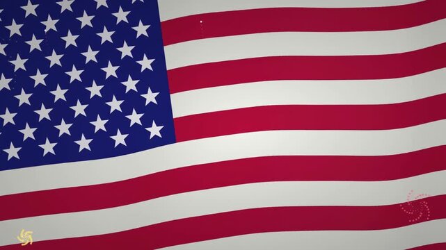 American flag, USA flag waving animation