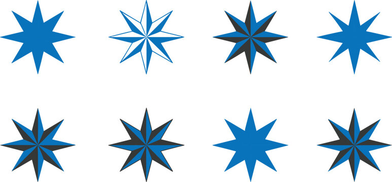 Blue starburst icon isolated on white background vector illustration Vector