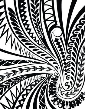 Vector Polynesian Pattern for Textile Polynesian Tribal Pattern Design for Sports Jersey Sublimation