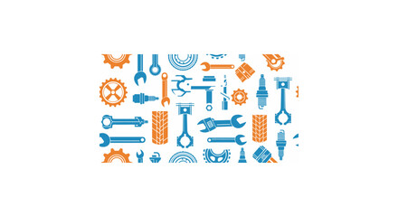 Fototapeta premium Collection of colorful tools and equipment icons representing various mechanical and repair activities.