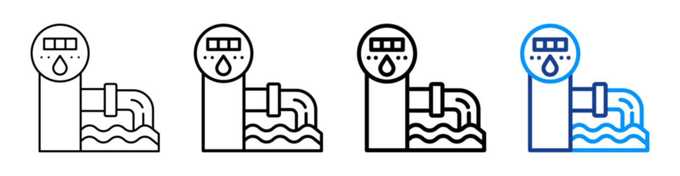 Waste Meter Icon Different Style Outline Collection Set