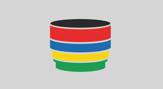 Colorful Stacked Disks Data Storage Concept
