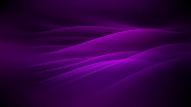 Mesmerizing smooth flowing purple waves gently undulating in a dark ambient background video