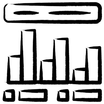 Hand Drawn Business Growth Statistics and Progress Chart Icon