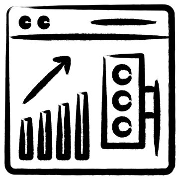 Hand Drawn Website Traffic and SEO Performance Growth Icon