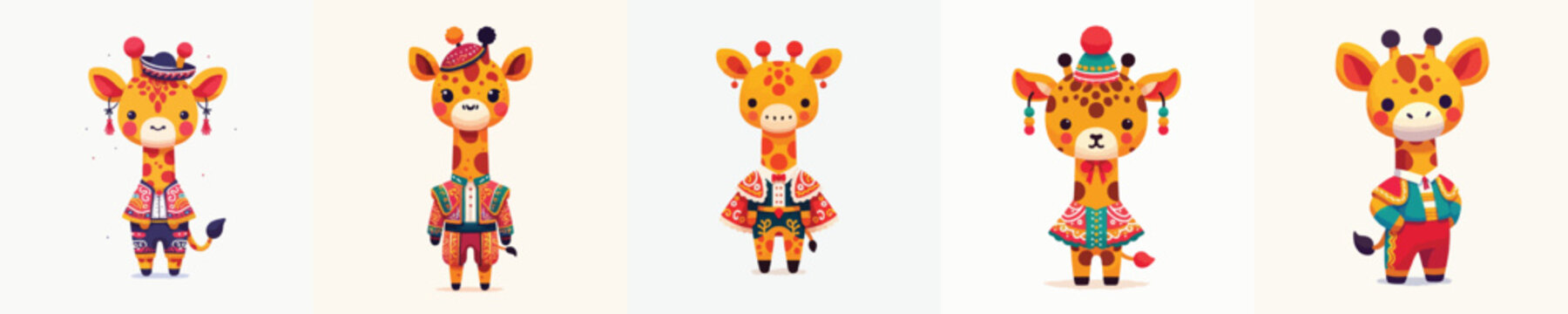 giraffe vector wearing Spanish matador costume