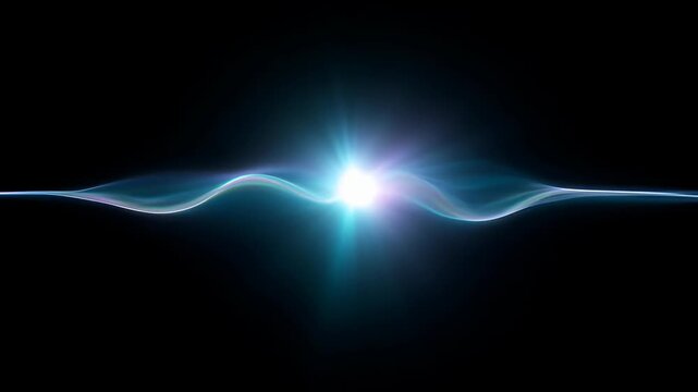 Abstract background with glasses refraction dispersion, glowing light wave on black and blue gradient, soft blue light line, purple glow, SEO friendly visual backdrop