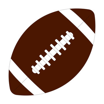 An oval-shaped brown American football with white laces and grip texture.