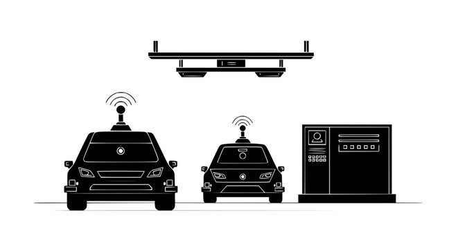 Autonomous vehicles at an automated toll booth or smart city inspection station