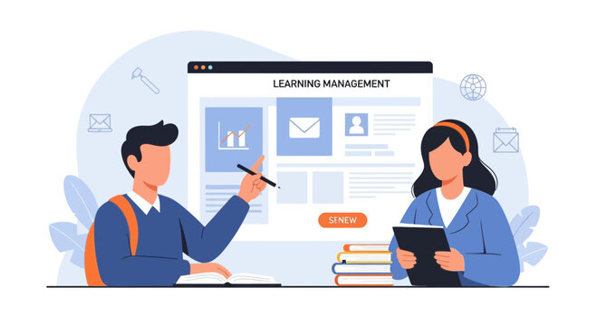 Online Learning Management System Classroom Education Digital Blackboard