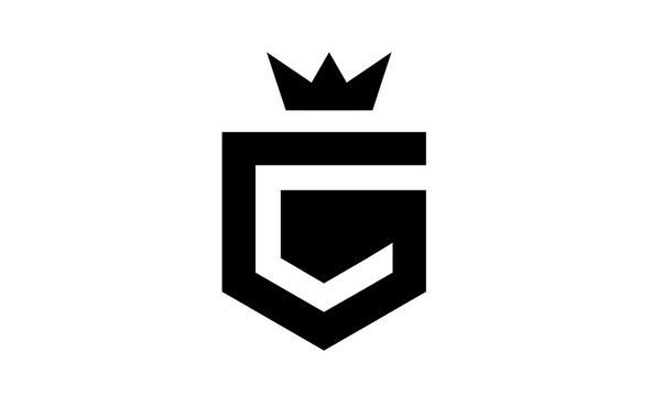 Modern Letter G Shield Crown Logo Design. Elegant Monogram G Initial Royal Emblem Symbol Vector Icon.