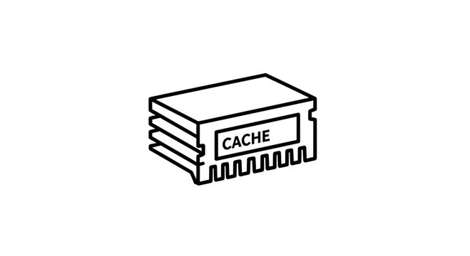 Computer Cache Memory Module Icon, Technology Concept