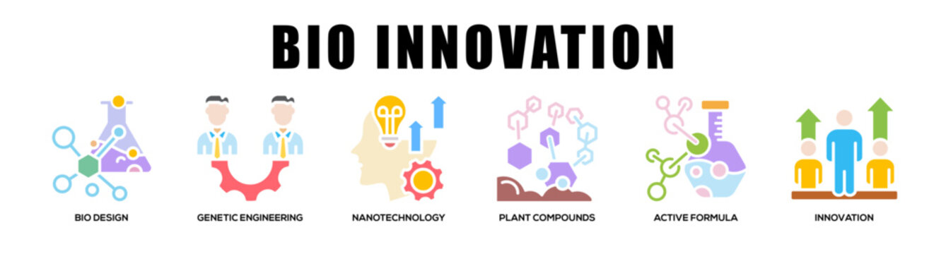 colorfull - Bio Innovation web banner icon vector illustration concept