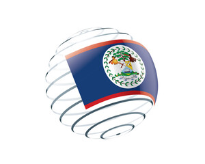 Fototapeta premium Belize flag on an abstract globe