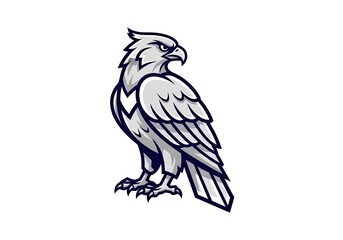 Fototapeta premium Stylized eagle mascot logo illustration on white background
