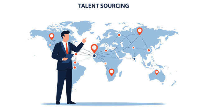 Global Talent Sourcing Business Strategy Map - Human Resources