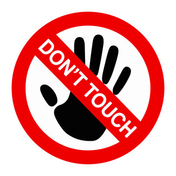 dont touch warning hand sign vector
