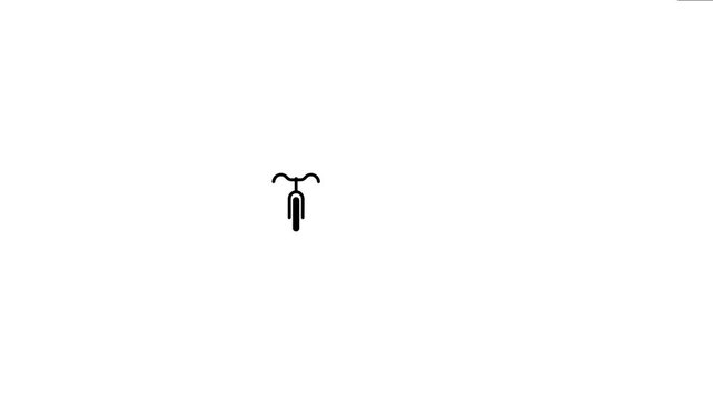 Bicycle 4K animation video of a simple vector bike moving along a decorative line