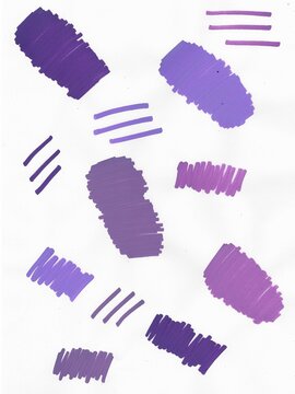 sent of pen marker hand drawn scribbles of various sizes
