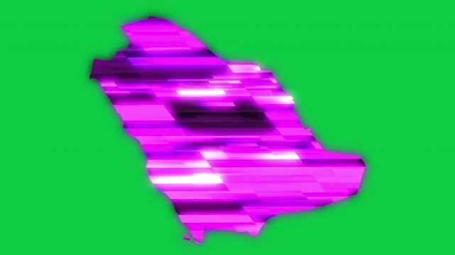 Saudi Arabia purple news headline effect map pop animation green background