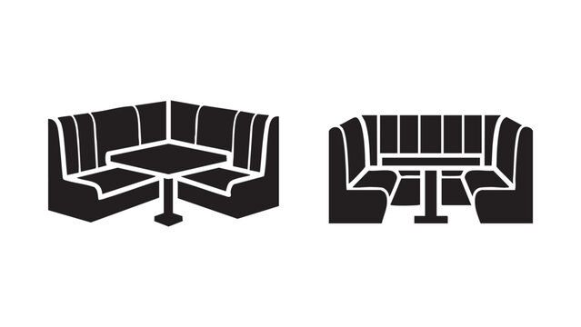 Restaurant Interior Black Booth Seating Arrangements With Tables