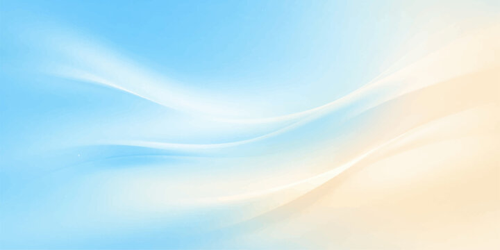 Soft abstract blue background featuring flowing wave lines and a light texture that creates a motion of sun energy and water clouds for a modern summer art illustration wallpaper