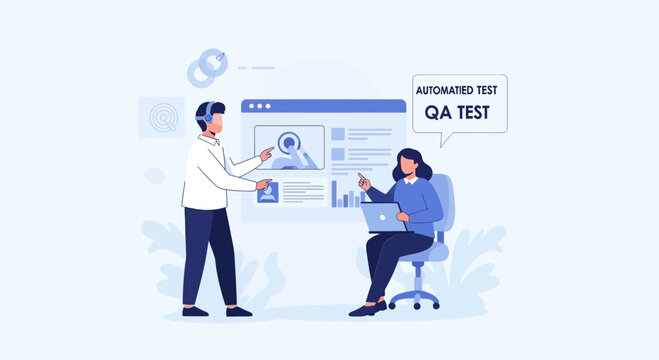 Software QA Testing Team Working on Automated Test and Project Management
