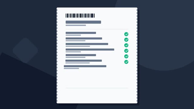 Digital Document and Business Invoice Form being Processed with Checklist Verification Marks on Corporate Background for Data Efficiency